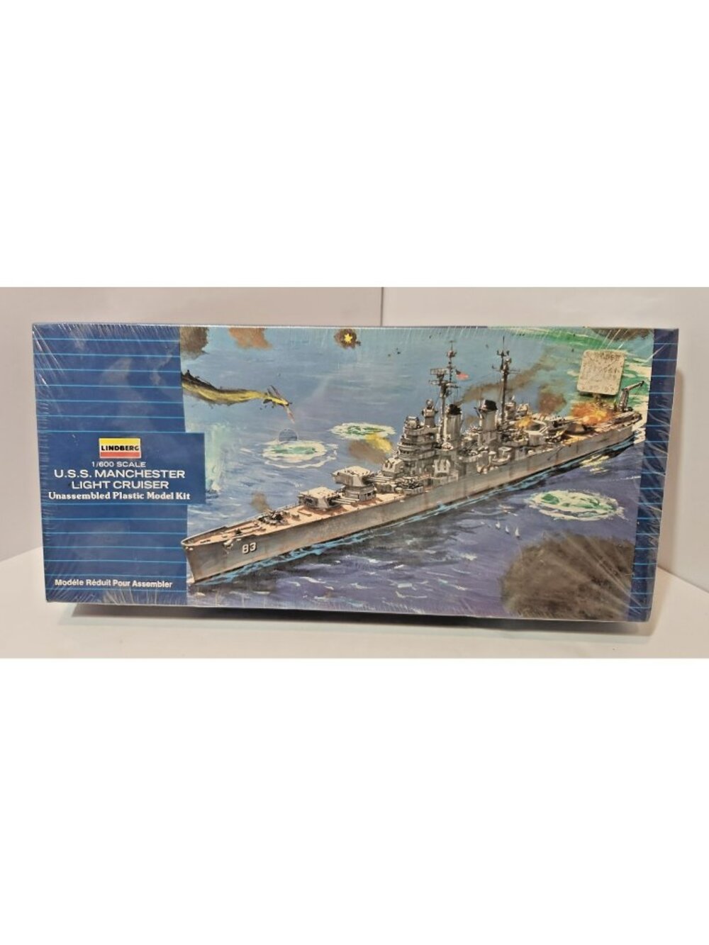 Vintage Lindberg 1/600 USS Manchester Light Cruiser kit 1723 Sealed Box